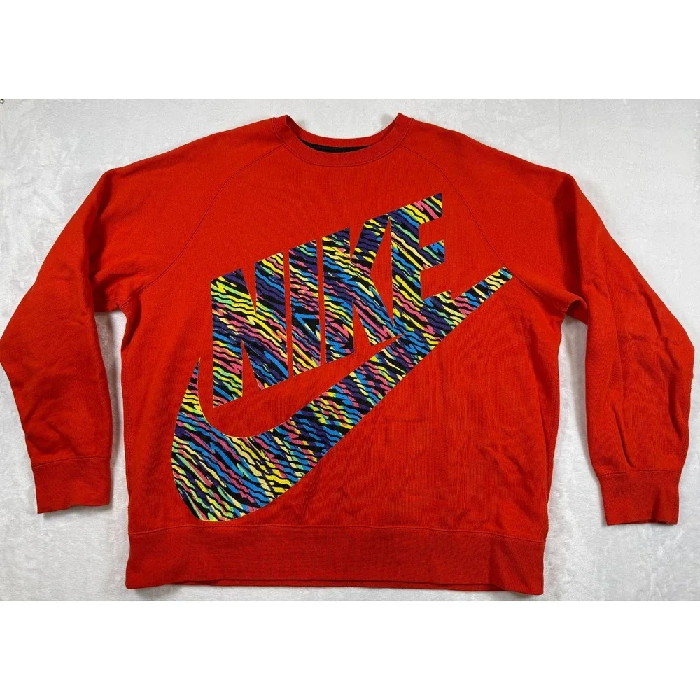 Nike Men's Vintage Crewneck Fleece Sweatshirt Red SZ XL 2XL Excellent